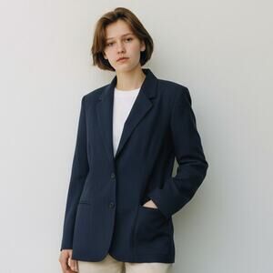 Vintage 80s Pykettes Navy Blue Womens 2 Button Blazer USA Size 12